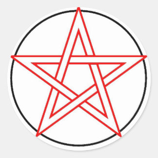 Red and Black Pentacle Runt Klistermärke