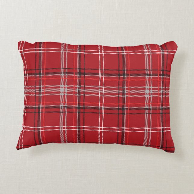 Red and Black Play Buffalo Check Mönster Prydnadskudde (Baksidan)