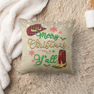 Red and Black Play Cowgirl Julblaj Pillow Kudde