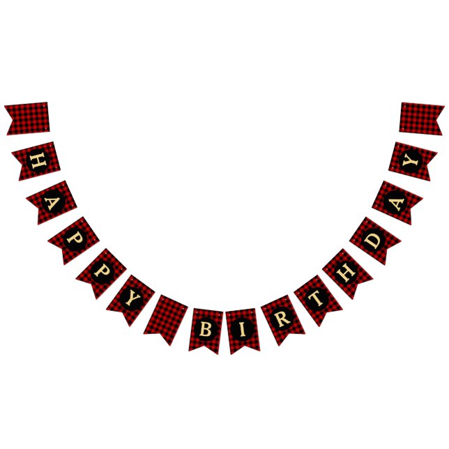 Red and Black Play Grattis på födelsedagen Vimplar (Alla)