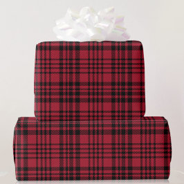 Red and Black Play Tartan jul Roll of Presentpapper