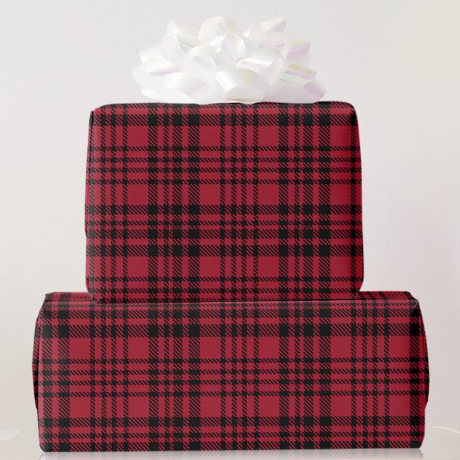 Red and Black Play Tartan jul Roll of Presentpapper (Skapare uppladdad)