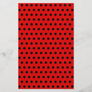 Red and Black Polka Dot Mönster. Fläckigt. Flygblad