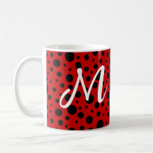 Red and black polka dots funny ladybug