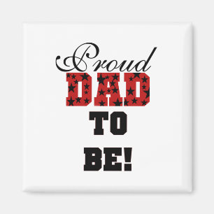 Red and Black Proud Pappa till Be-shirts och gåvor Magnet