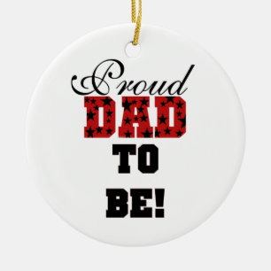 Red and Black Proud Pappa till gåvor Julgransprydnad Keramik