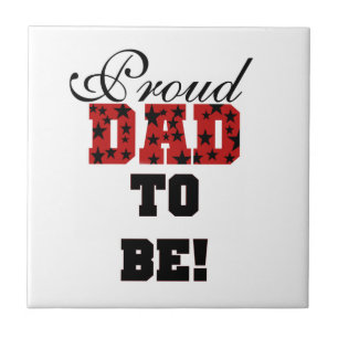 Red and Black Proud Pappa till gåvor Kakelplatta
