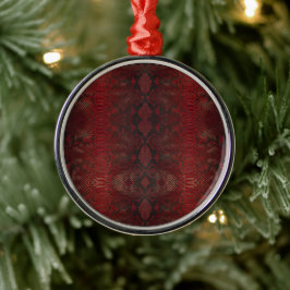 Red and Black Python Print Julgransprydnad Metall