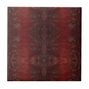 Red and Black Python Print Kakelplatta