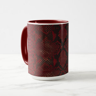 Red and Black Python Print Mugg
