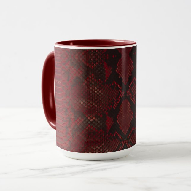 Red and Black Python Print Mugg (Framsida vänster)