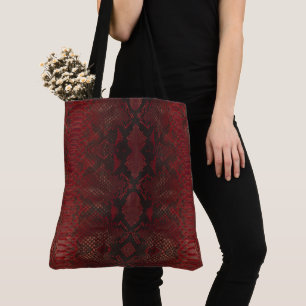Red and Black Python Print Tygkasse