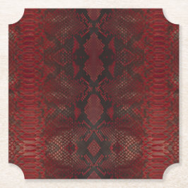 Red and Black Python Print Underlägg Papper