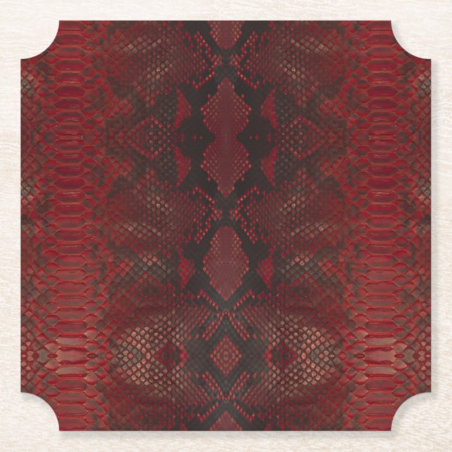 Red and Black Python Print Underlägg Papper (Framsida)