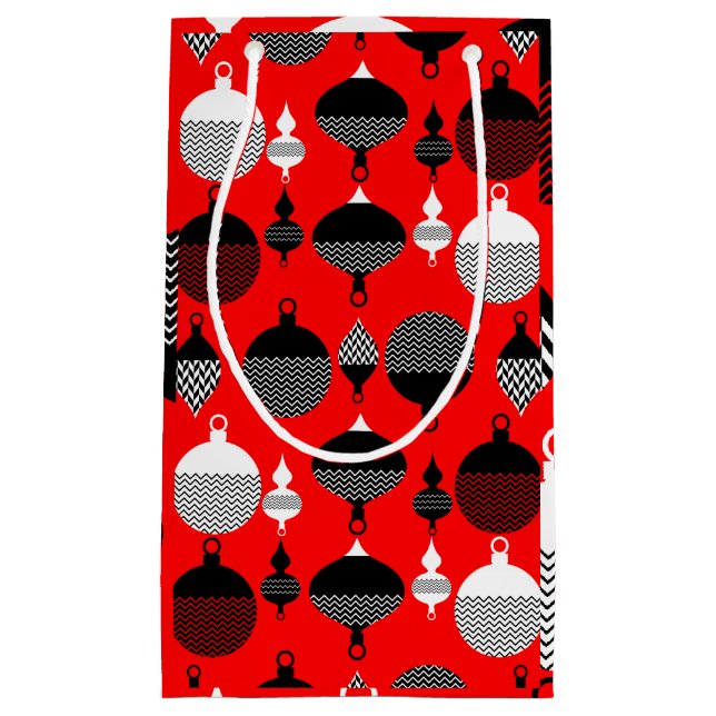 Red and Black Retro-juldekorationen Boll (Framsidan)
