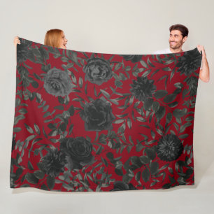 Red and Black Ro Gothic Bröllop Blanket Fleecefilt