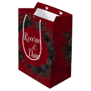 Red and Black Ro Gothic Bröllop Gift Bag
