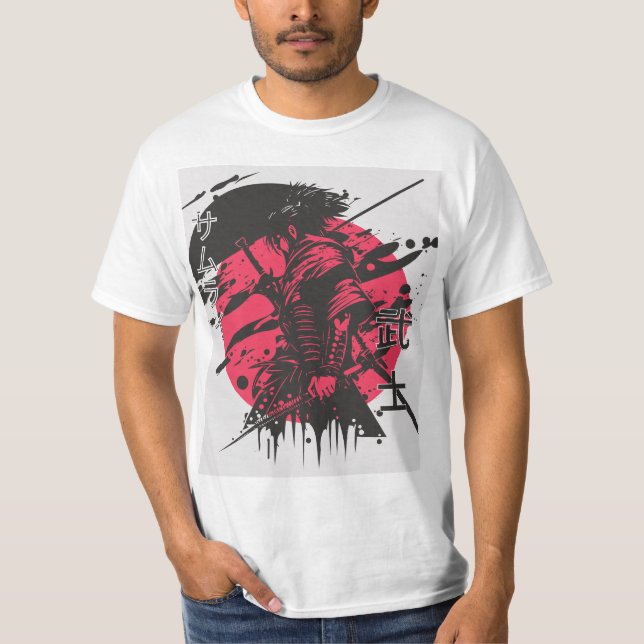 Red and Black Samurai T Shirt (Framsida)