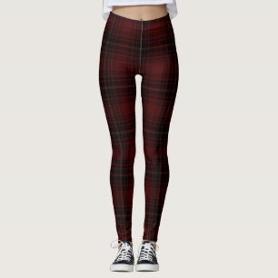 Red and Black Scottish Tartan Plade Mönster Leggings