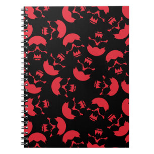 Red and Black Skull Mönster Anteckningsbok