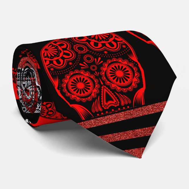 Red and Black Skull Tie Slips (Rullad)
