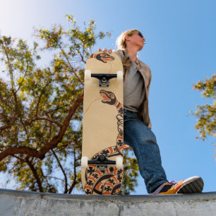 Red and Black Snake Old School Skateboard Bräda 18 Cm