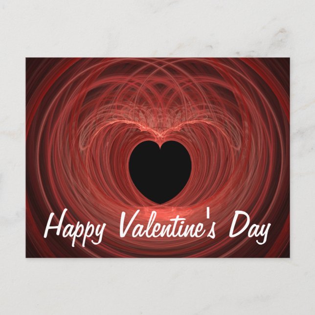 Red and Black Spiraled Heart Helg Vykort (Framsida)