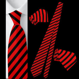 Red and Black Stripe Abstrakt Mönster Neck Tie Slips