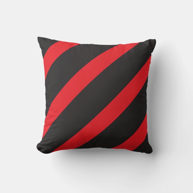 Red and Black Stripe Kudde (Framsida)