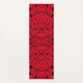 Red and Black Swirled Yoga Mat by Joya Kväll