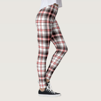 Red and Black Tartan Mönster Leggings