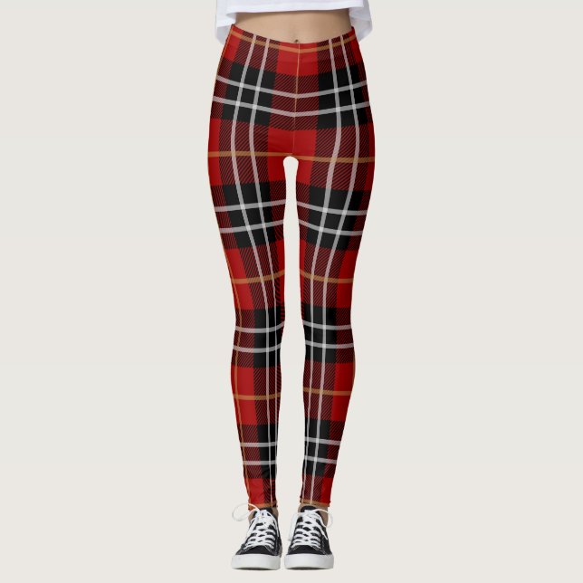 Red and Black Tartan Play Leggings (Framsida)