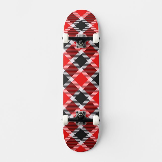 Red and Black Tartan Skateboard (Framsida)