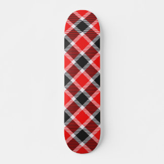 Red and Black Tartan Skateboard