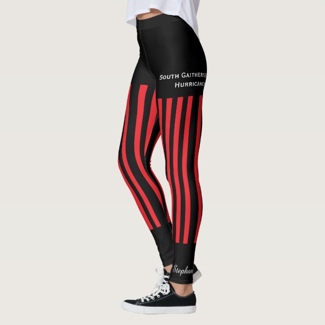 Red and Black Team/Klubb Leggings with Fake Kort (Vänster)
