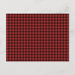 Red and Black Textured Houndstooth Mönster Vykort