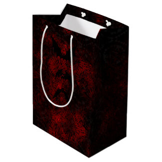 Red and Black Tie Dye Fladdermus Goth Gift Bag