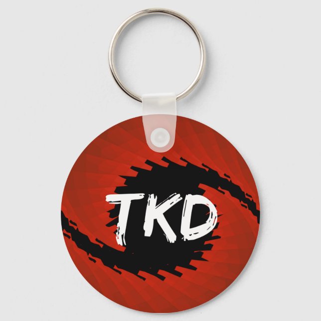 Red and Black TKD-orkanen Keychain Nyckelring (Framsida)