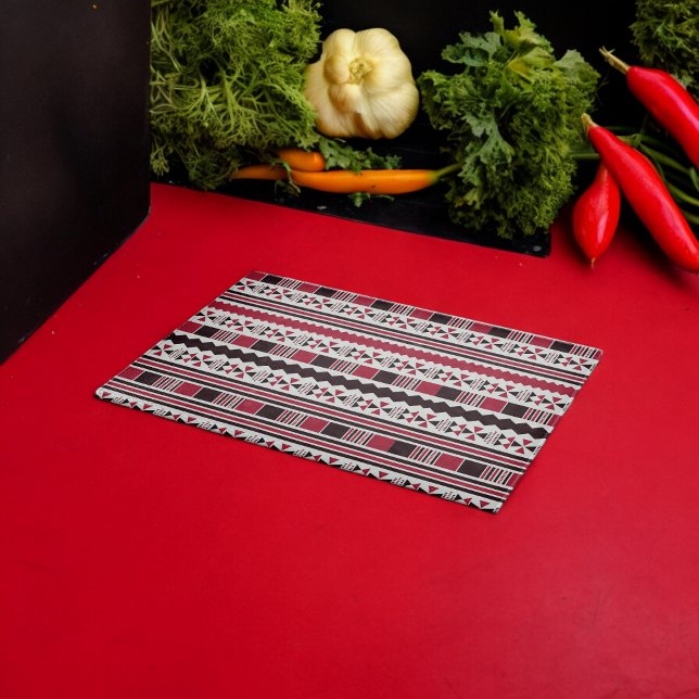 Red and Black Tribal Mönster (Chopping Board)