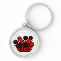 Red and Black Tulip Bouquet