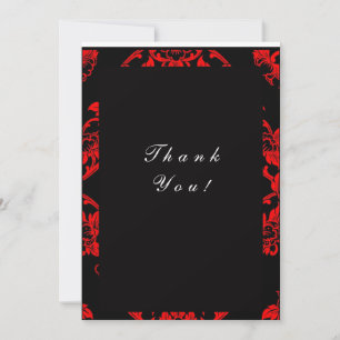 Red and Black Victorian Bröllop Tackkort Tack Kort
