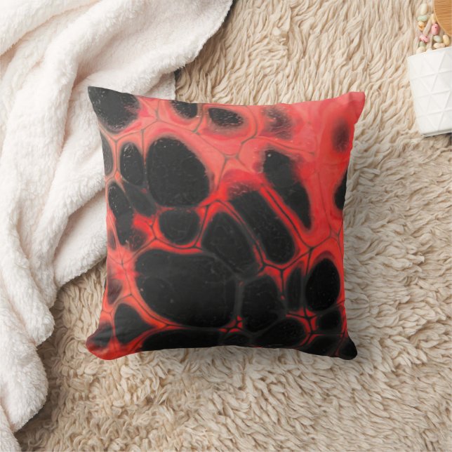 Red and Black Volcanic Cushion Kudde (Filt)