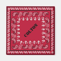 Red and Black Western Paisley Bandana Personlig