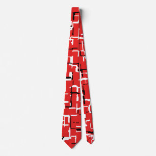 Red and Black White Abstrakt Mönster Slips