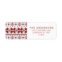 Red and Black Winter Fair Isle Mönster