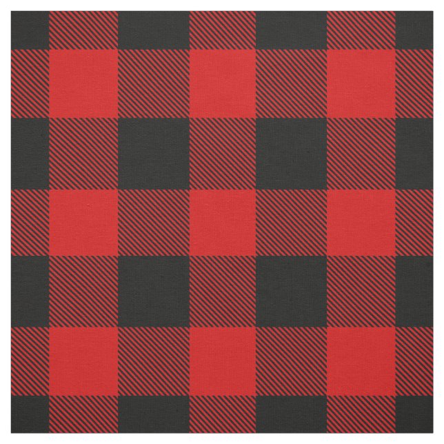 Red and Black XL Buffalo Check Play Tartan Tyg (Provkarta)