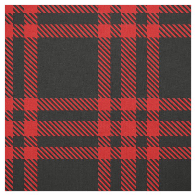 Red and Black XL Play Tartan Tyg (Provkarta)