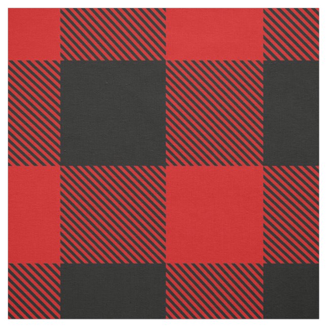 Red and Black XXL Buffalo Check Play Tartan Tyg (Provkarta)
