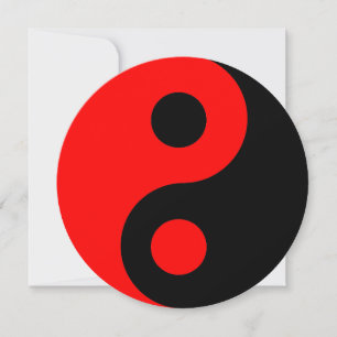 Red and Black Yin Yang Symbol Birthday Inbjudningar