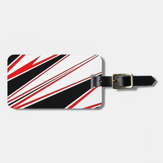 Red and Black zig-zag Design från AOM Bagagebricka (Horisontell Framsida)